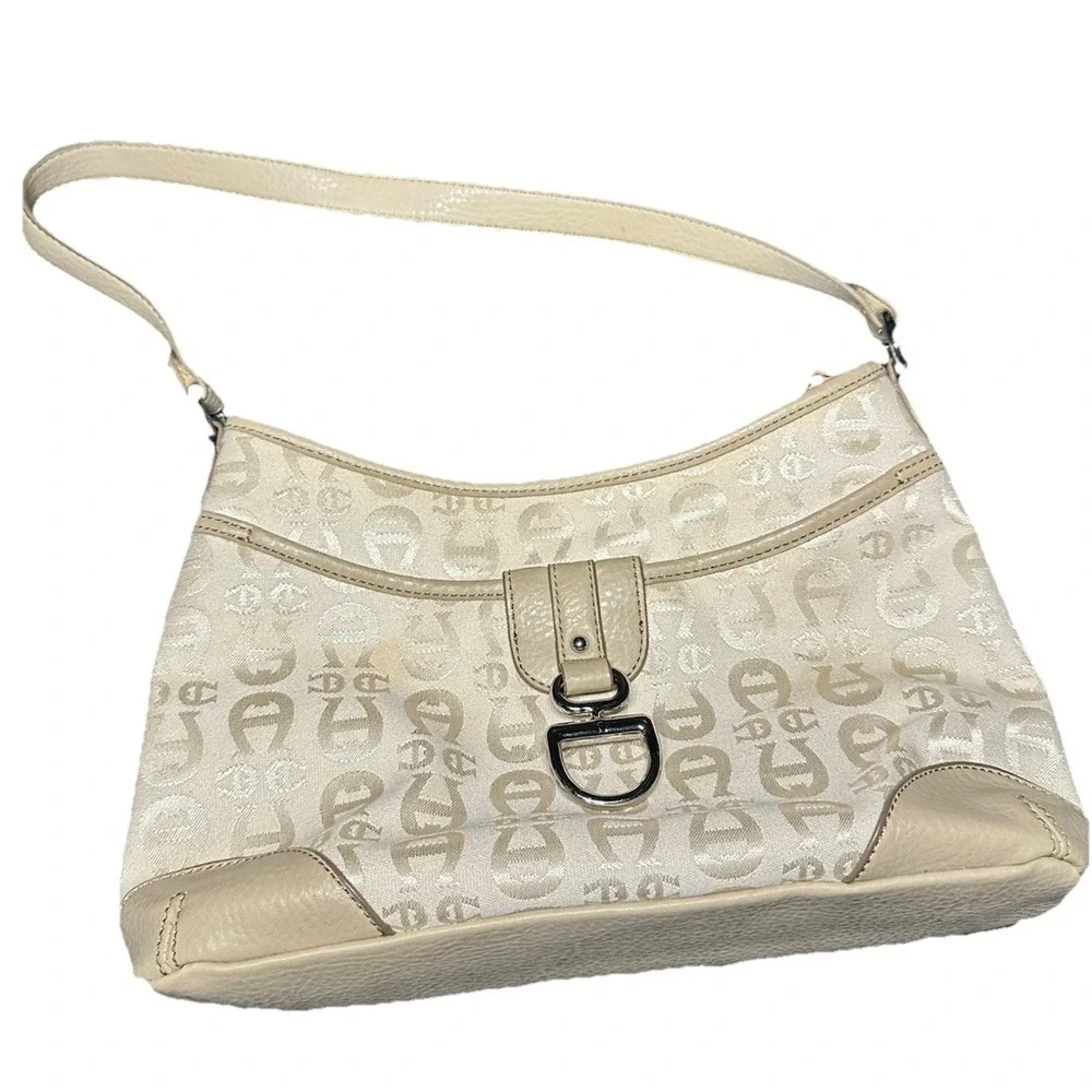 ETIENNE AIGNER Cream Taupe Vegan‎ Shoulder Bag Purse